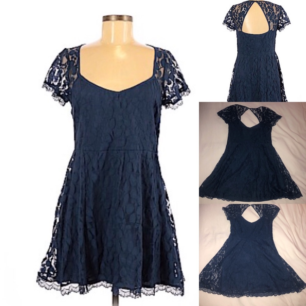 Abercrombie & Fitch Navy Lace Cocktail Dress